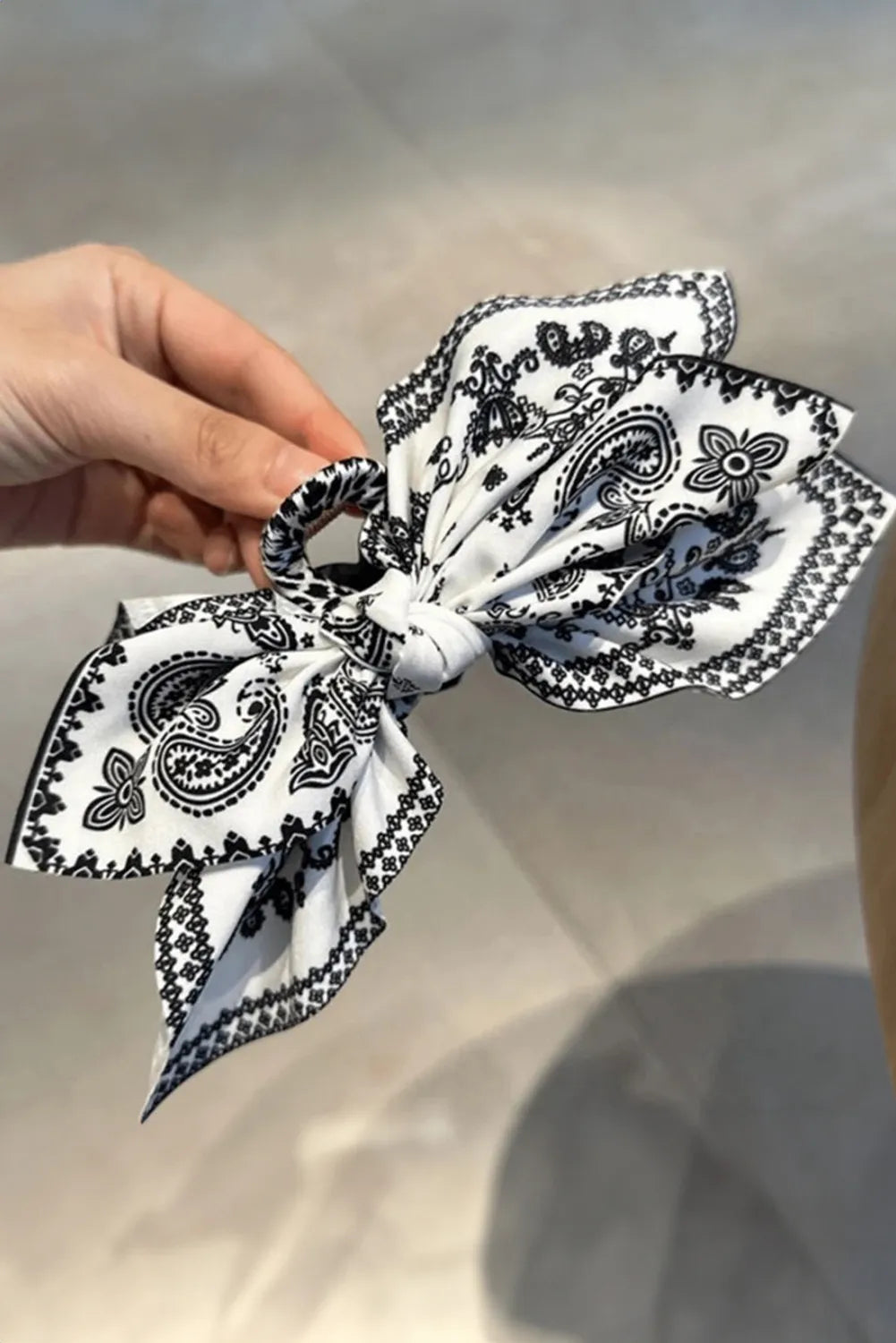 Paisley Bow Claw Clip