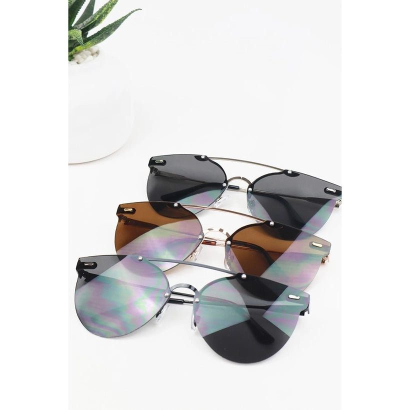 Round Rimless Fashion Sunglasses – Auntie La La's Boutique