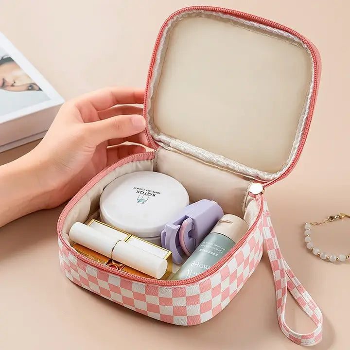 Checkered Travel Pouch