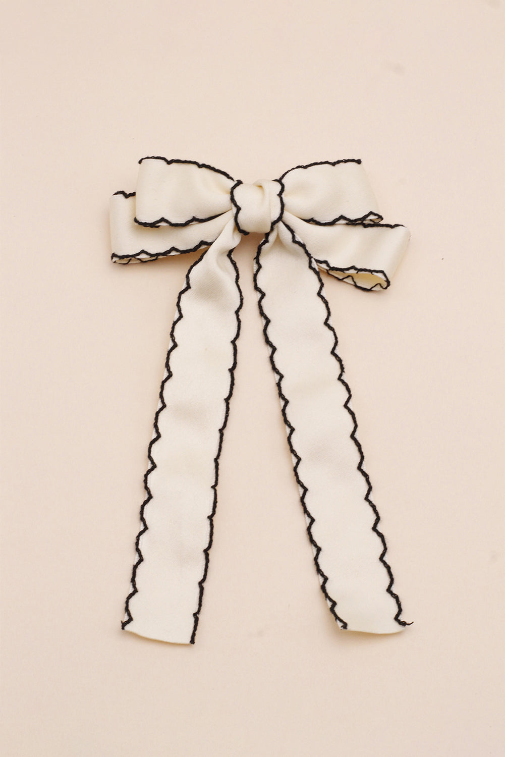 Cream Bow Hair Clip