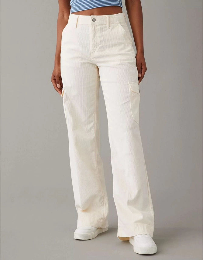 Casual Cargo Pants - Cream