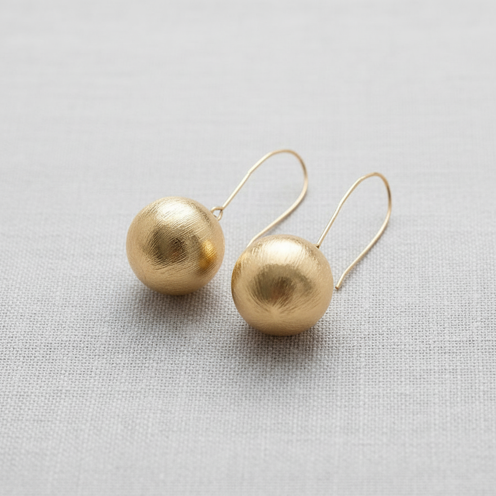 Metallic Textured Round Dangle Earrings