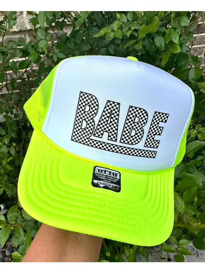 Babe Checkered Trucker Hat