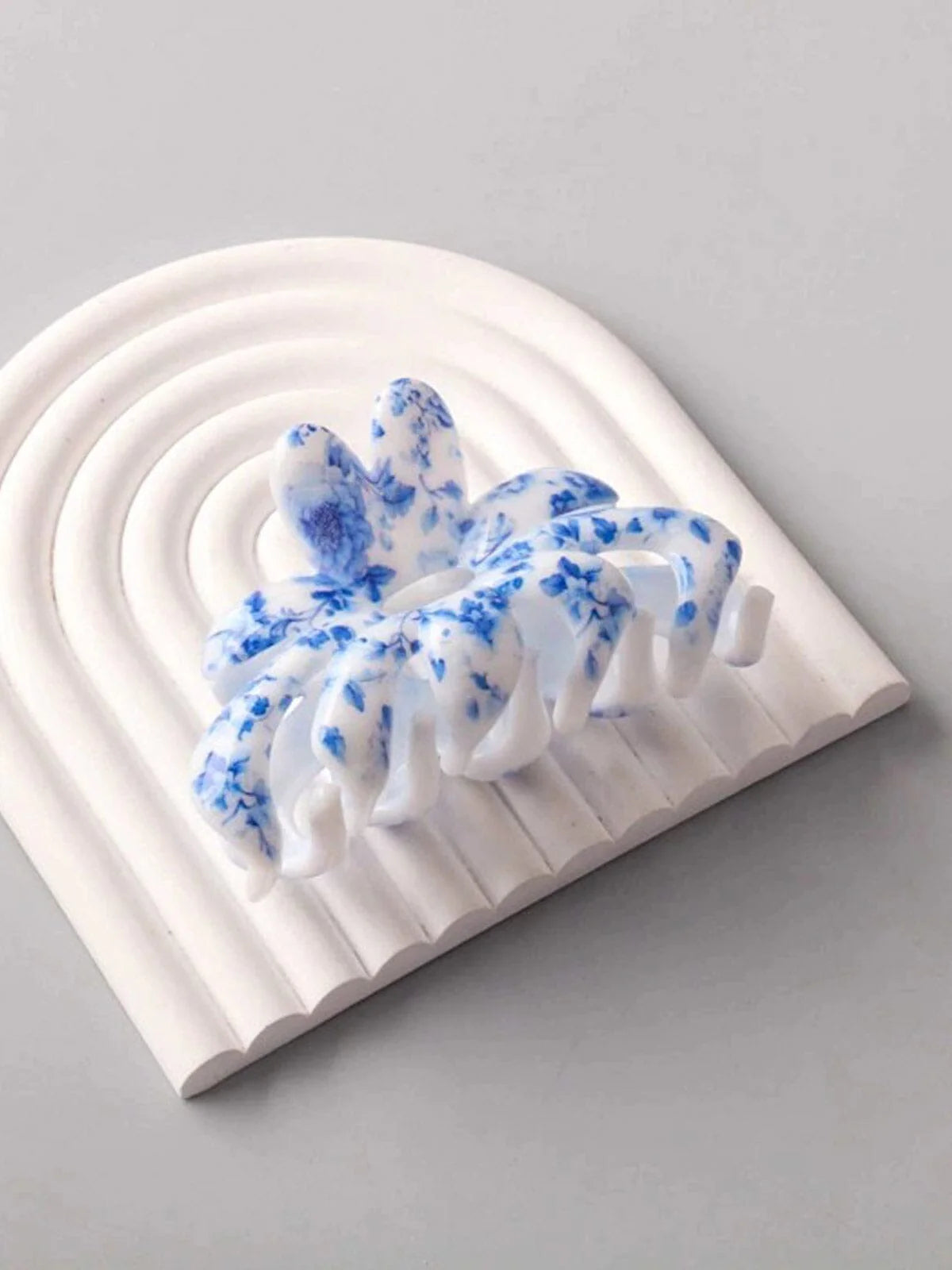 Blue Floral Claw Clip