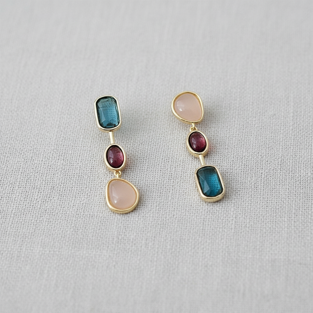 Cat Eye Asymmetric Stud Earrings