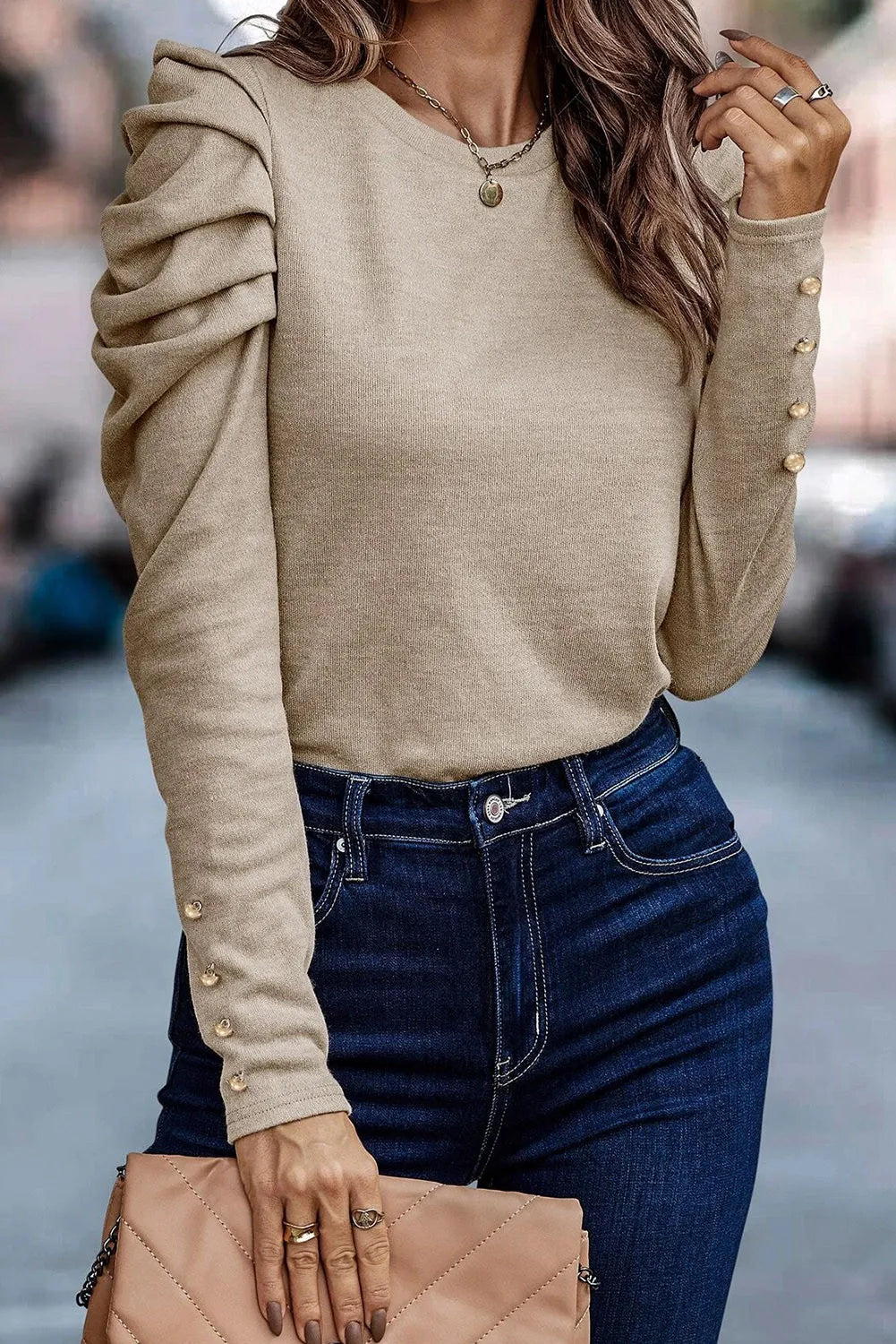 Khaki Puff Long Sleeve