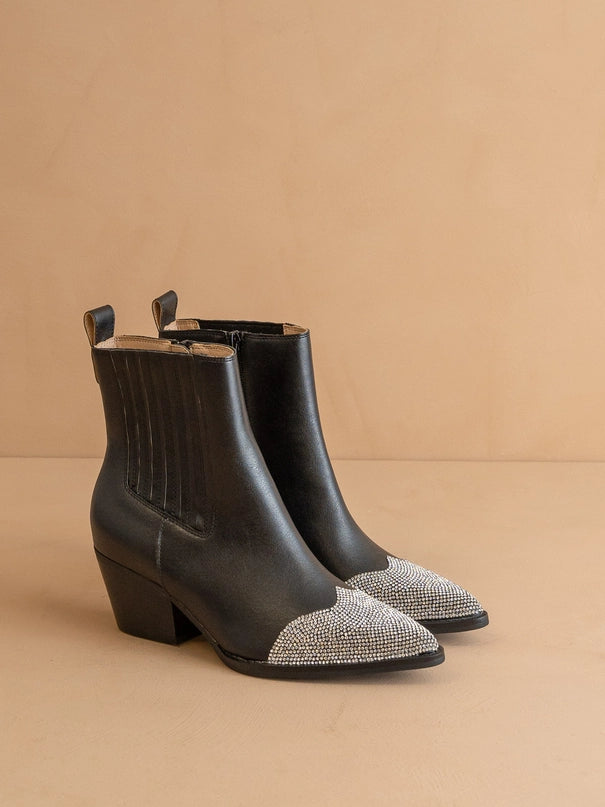 Western Bootie with Rhinestone Toe