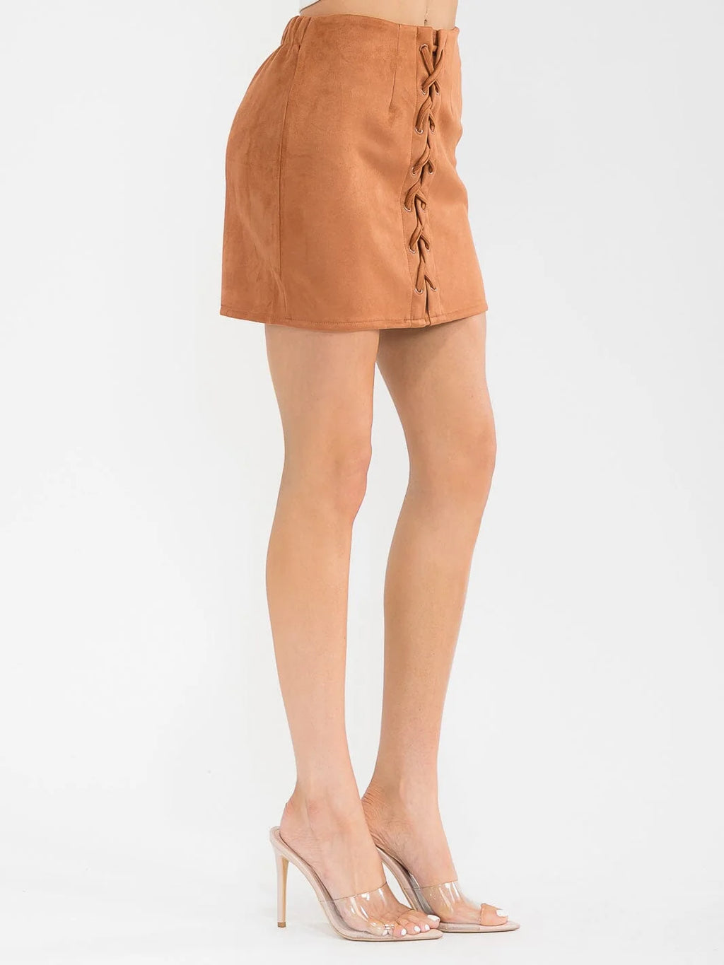 Velvet Lace-Up Skirt