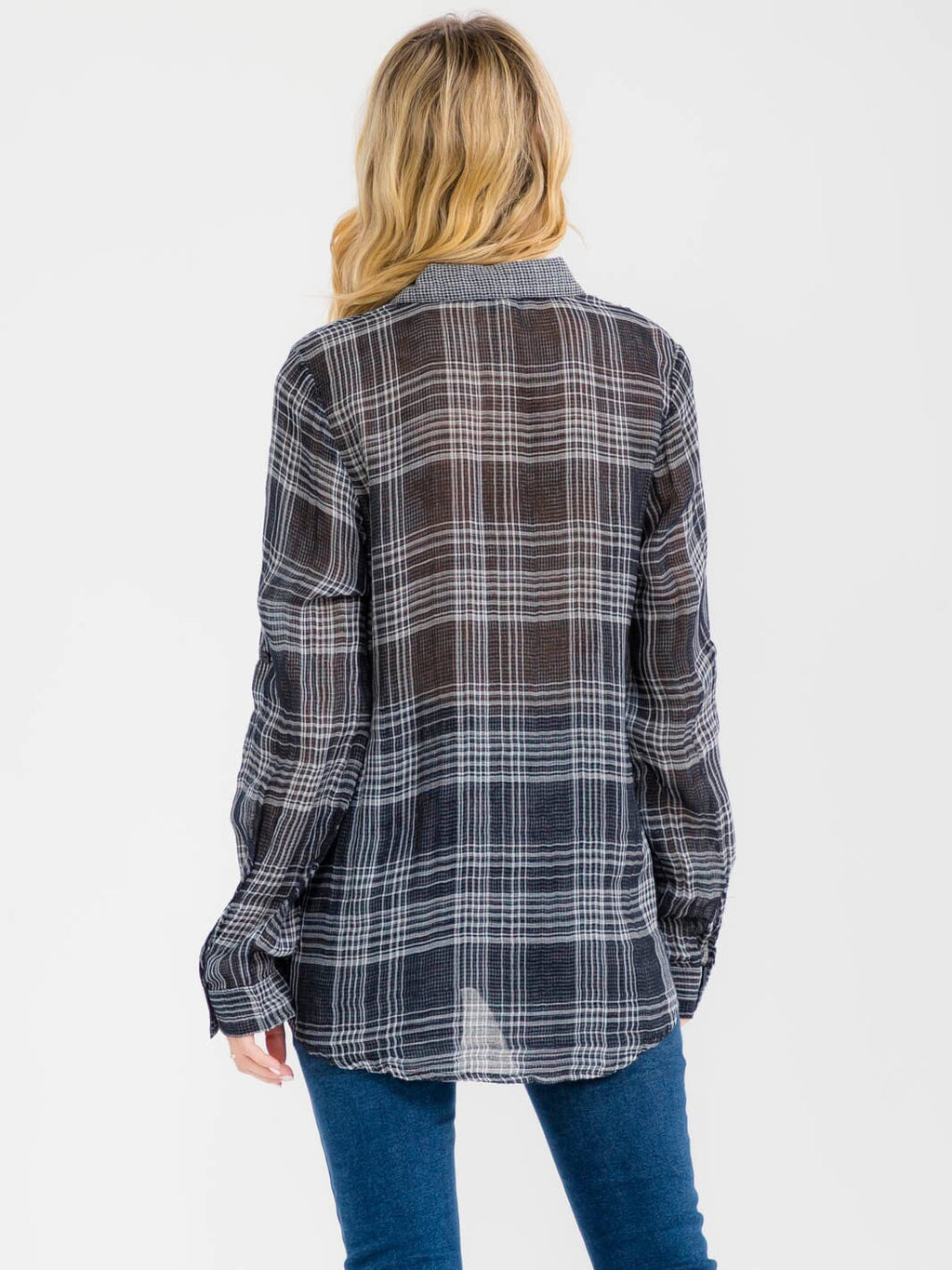 Black Plaid Button Down Shirt
