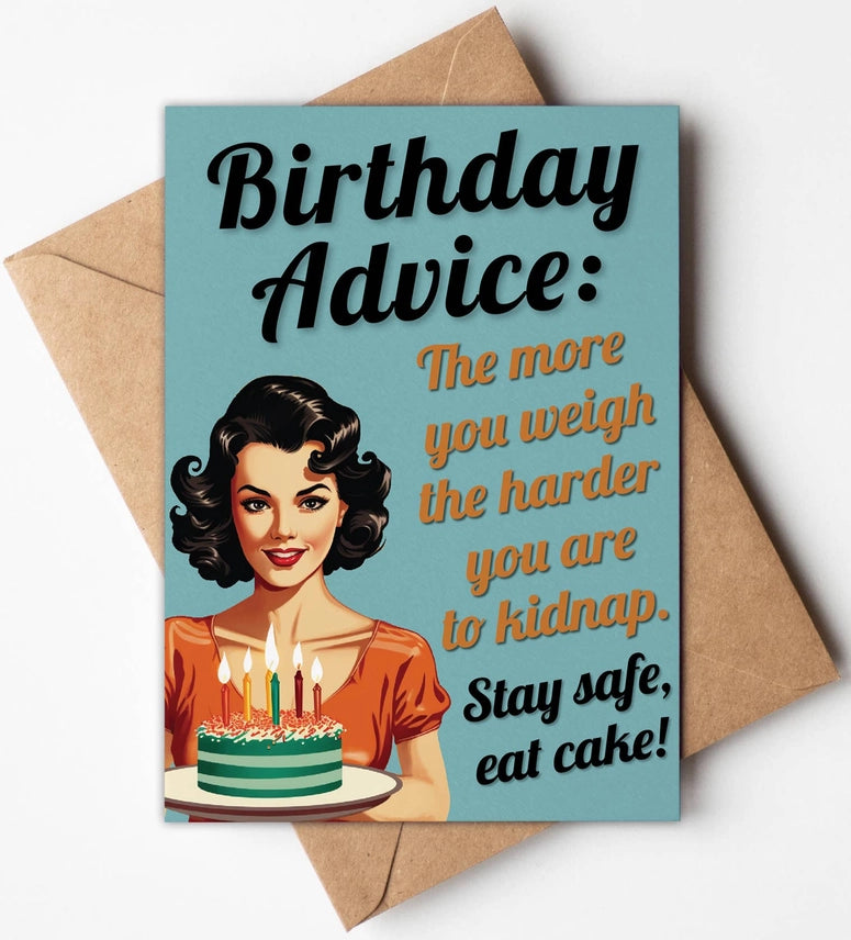 Birthday Card - Stay Safe, Eat Cake!