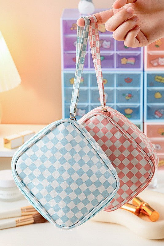 Checkered Travel Pouch