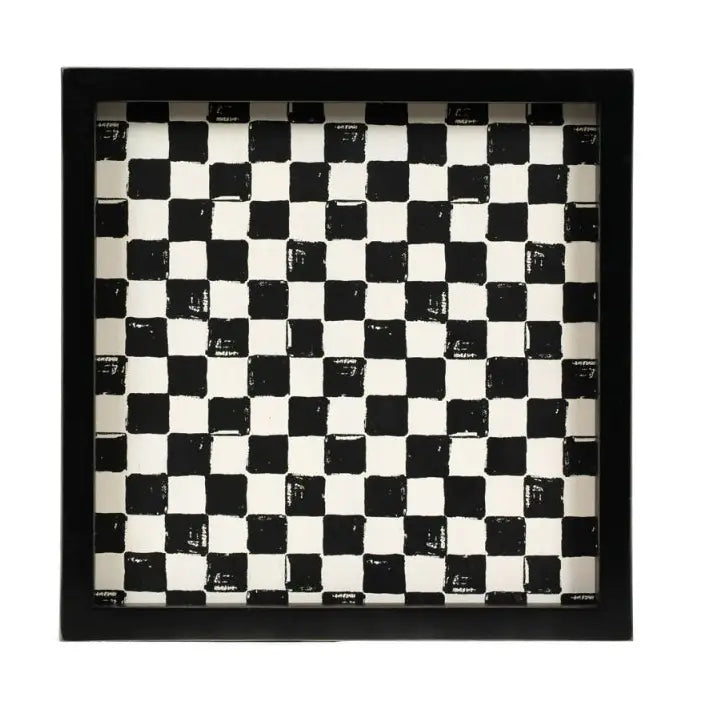 Checkered Wood Tray