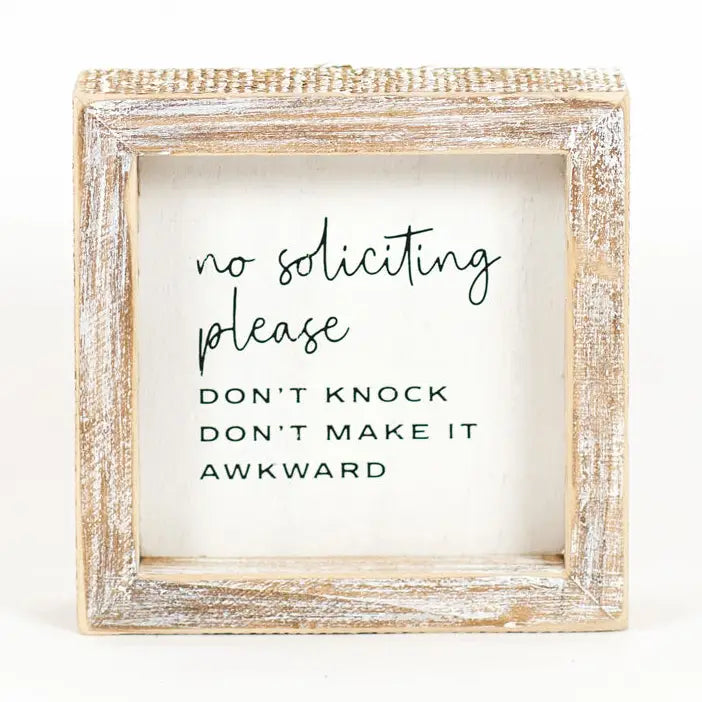 No Soliciting Please - Wood Sign