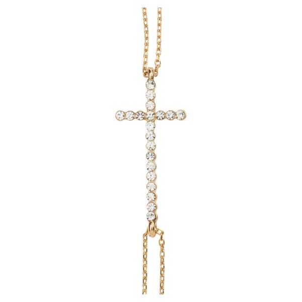 Gold Linked Chain Casted Cross Bolo Bracelet