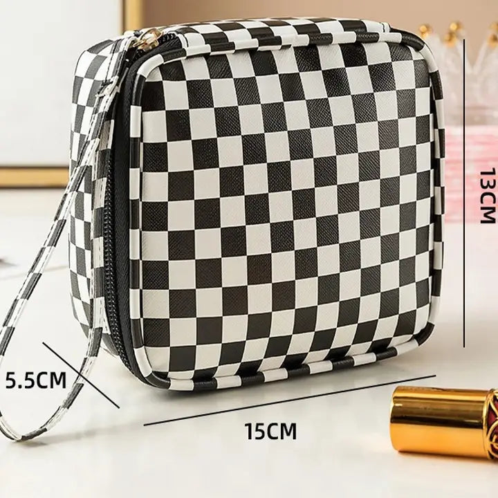 Checkered Travel Pouch
