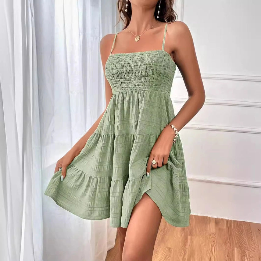 Smocked Tiered Mini Dress