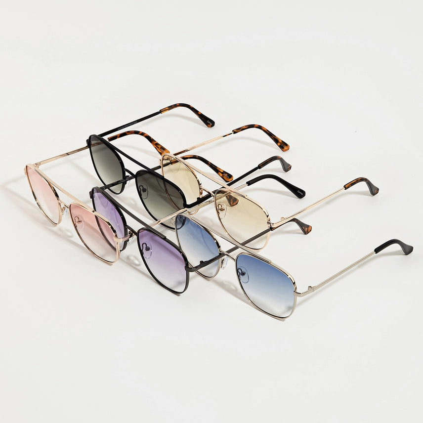 Colored Metallic Bridge Sunglasses