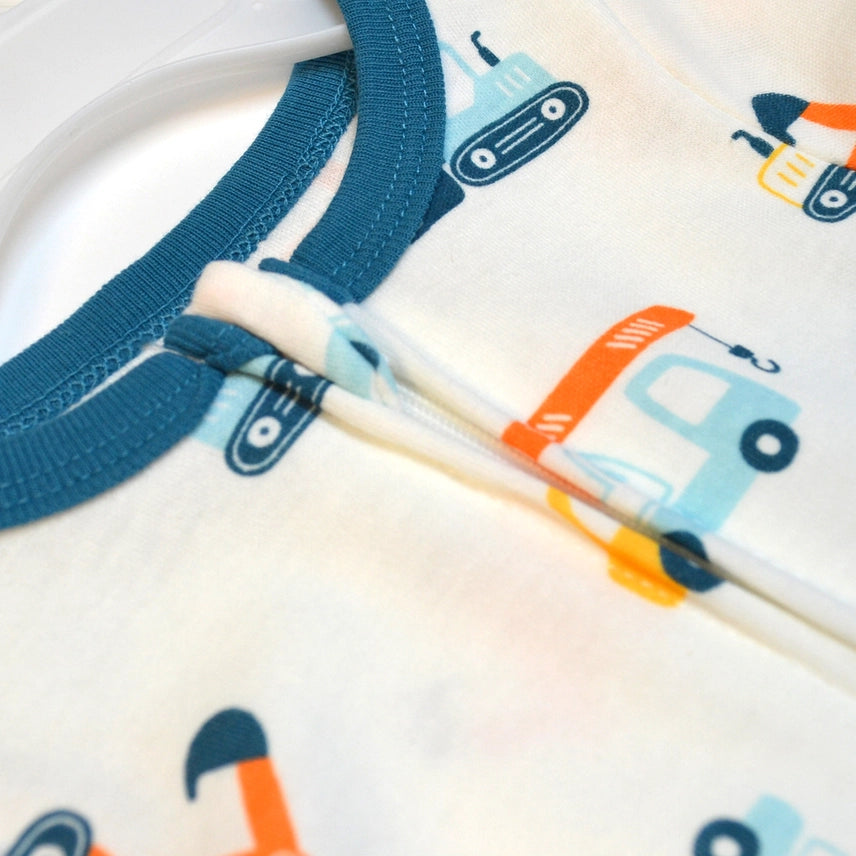 Vehicles Car Zipper Footie Pajamas