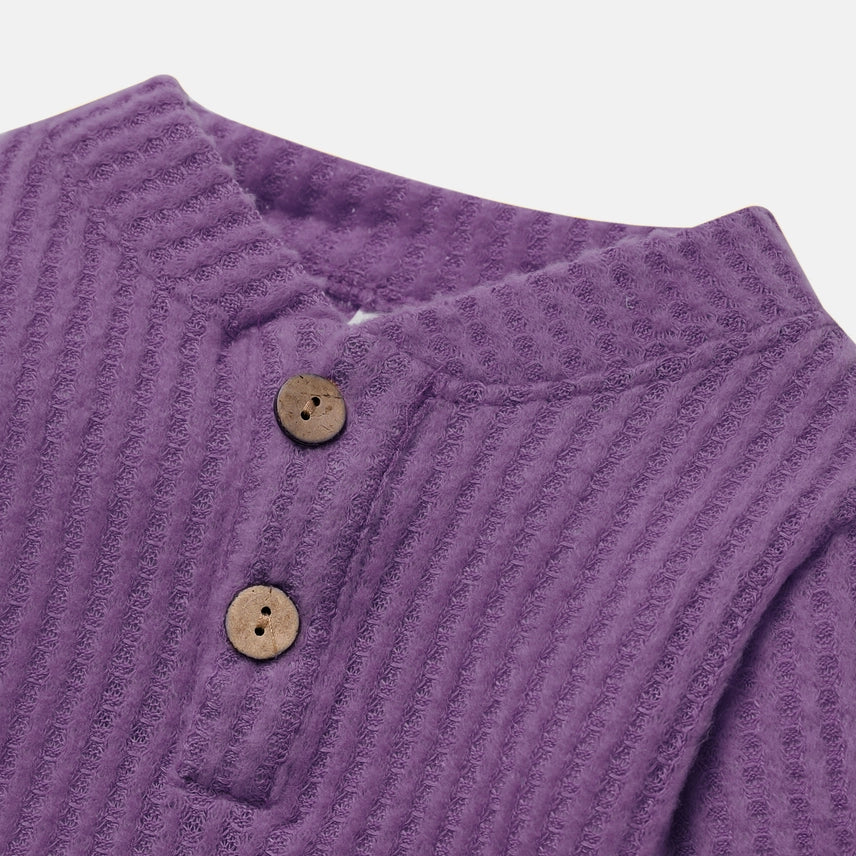 Waffle Knit Long-Sleeve Baby Set