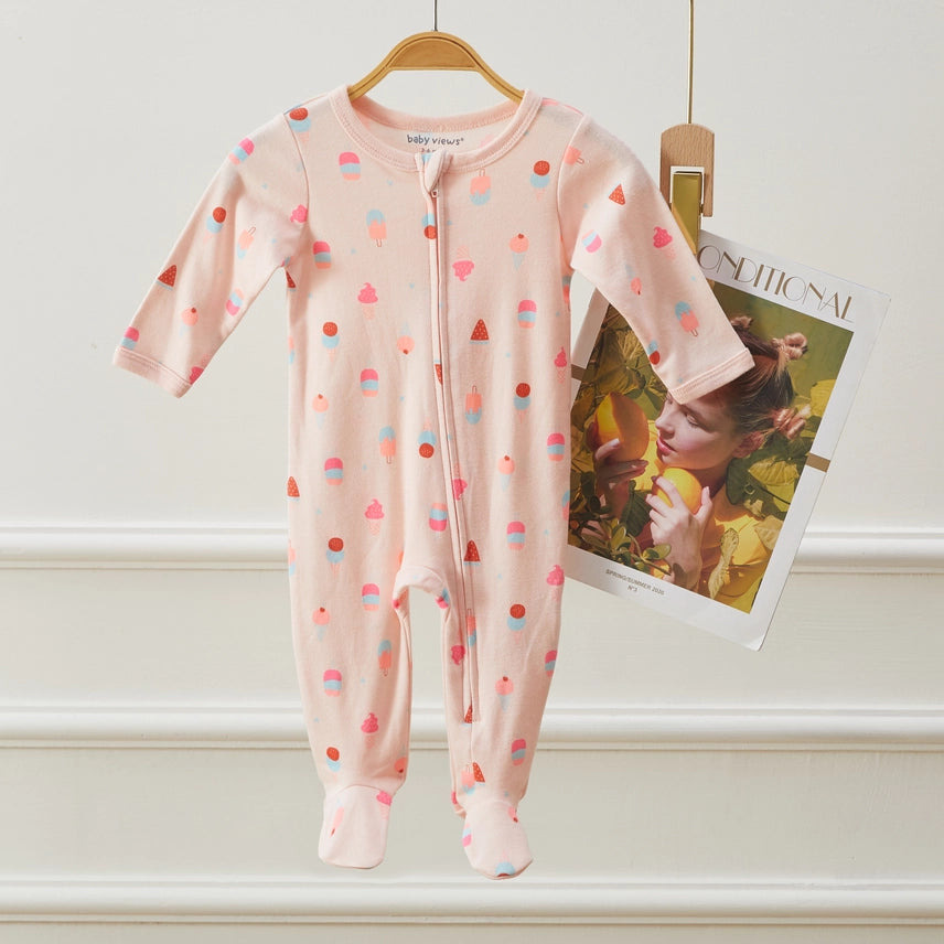 Ice Cream Popsicle Zipper Footie Pajamas