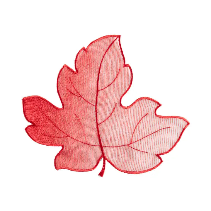 Crimson Leaf Doilies - Set of 4
