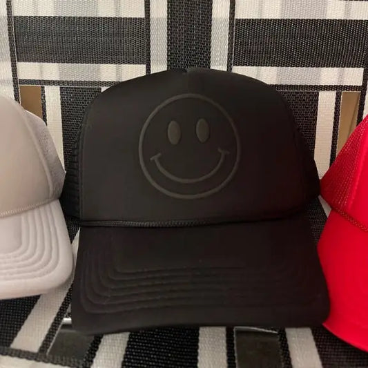 Happy Face Monochrome Trucker Hat