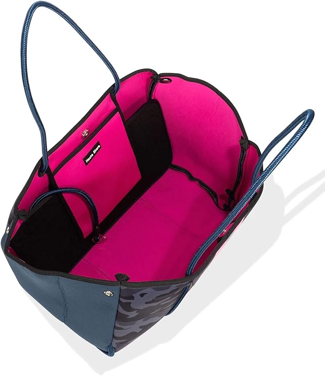 Beach Bag - Purple Grey Camo W/Pink Stripe