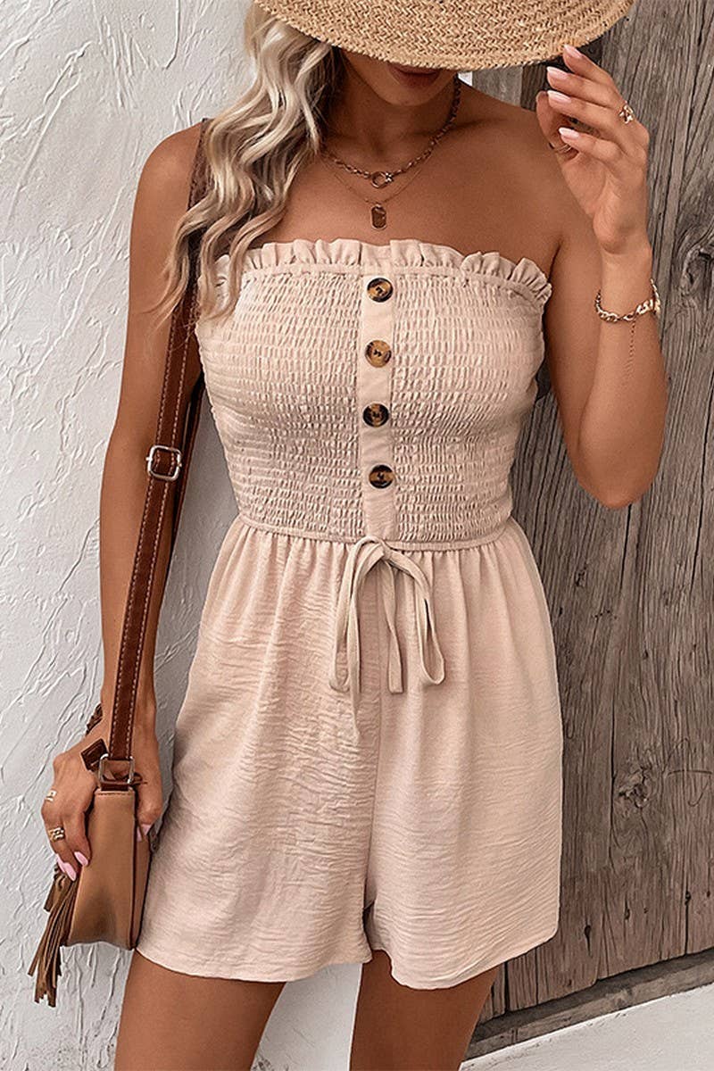 Smocked Strapless Romper