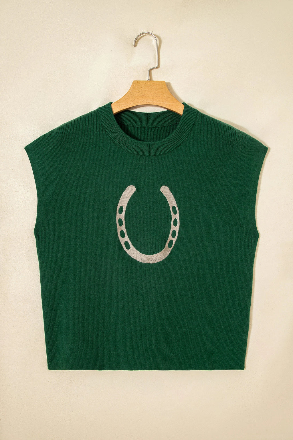 Green Horseshoe Knit Top