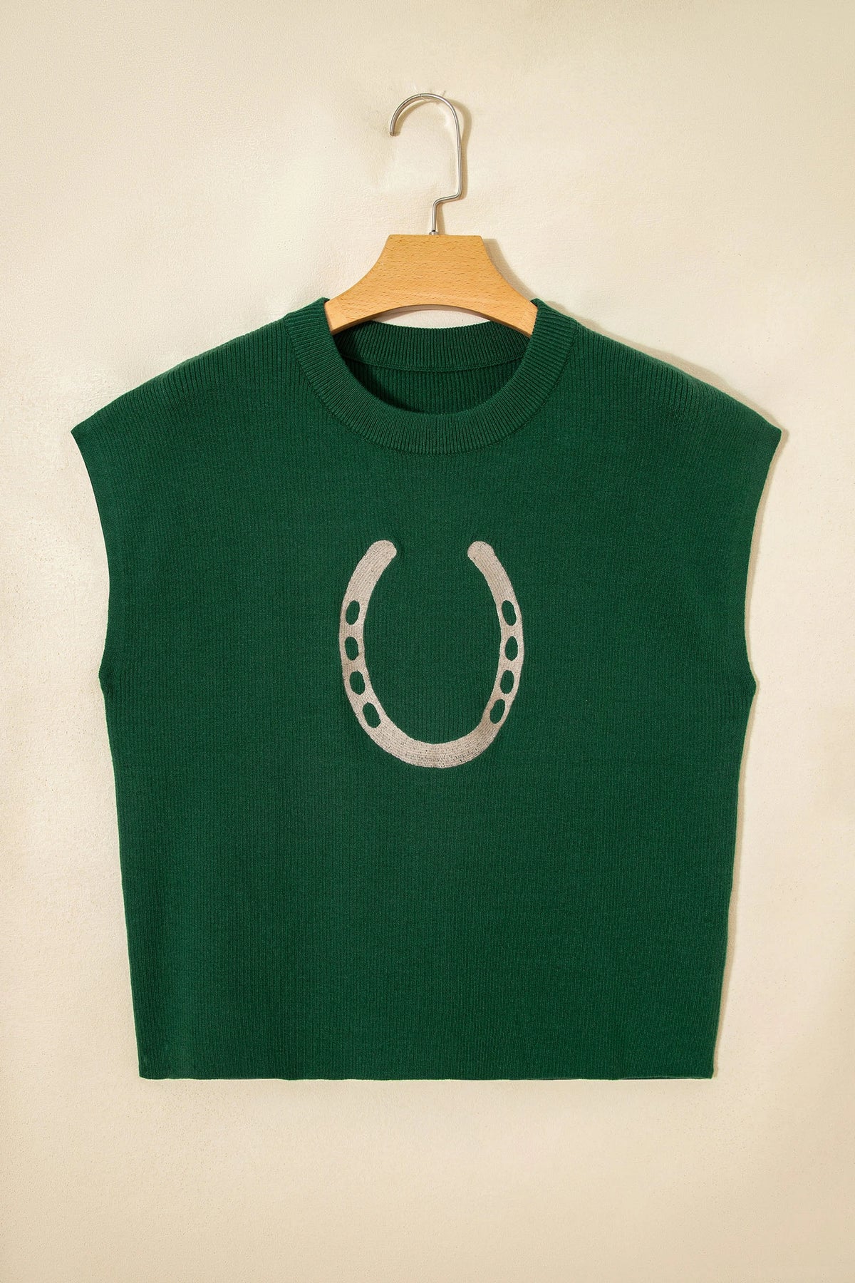 Green Horseshoe Knit Top