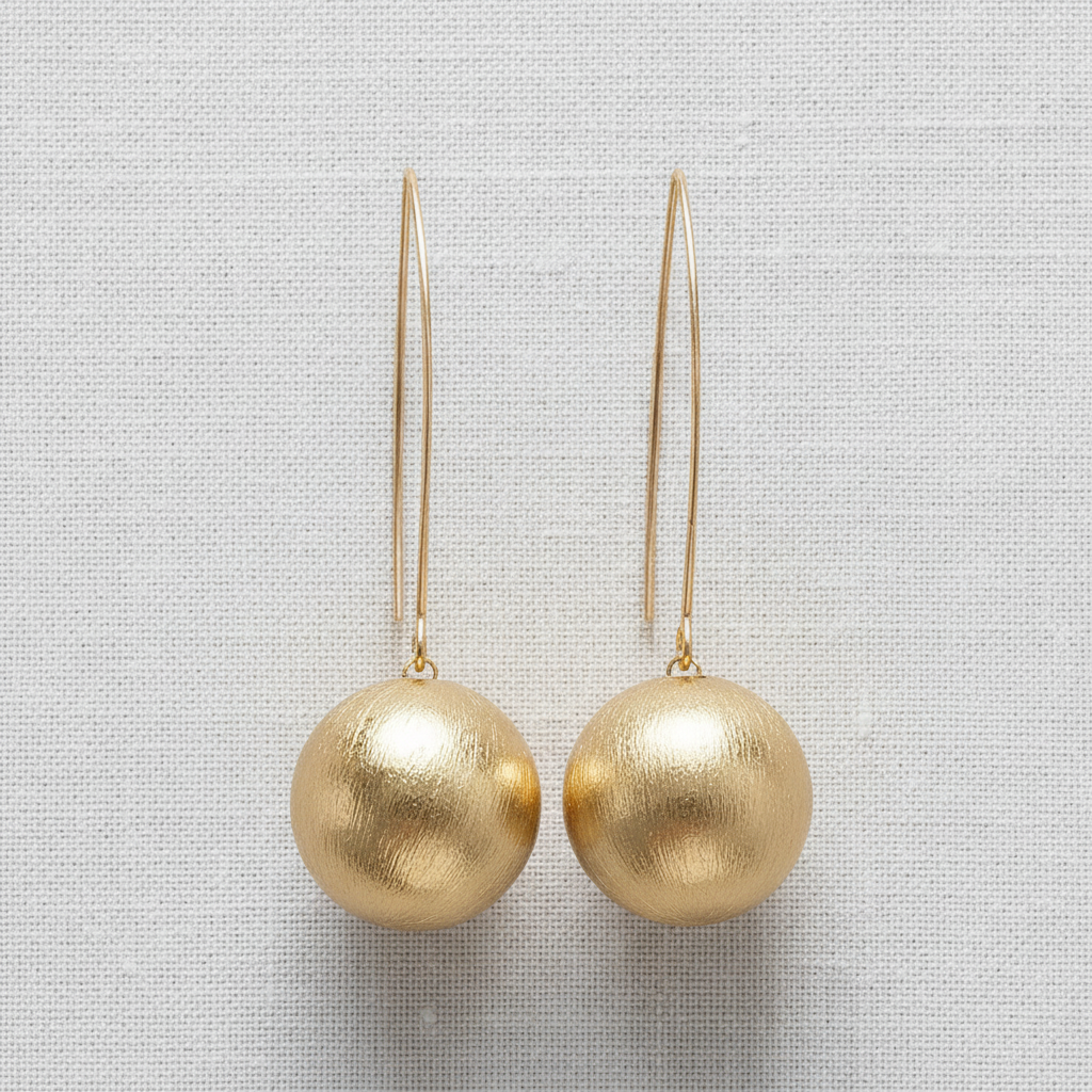 Metallic Textured Round Dangle Earrings