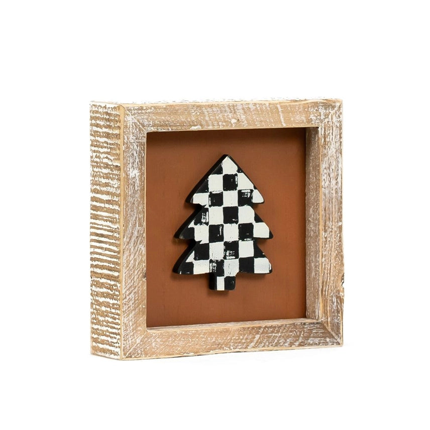 5x5 Checkered Tree Wood Sign