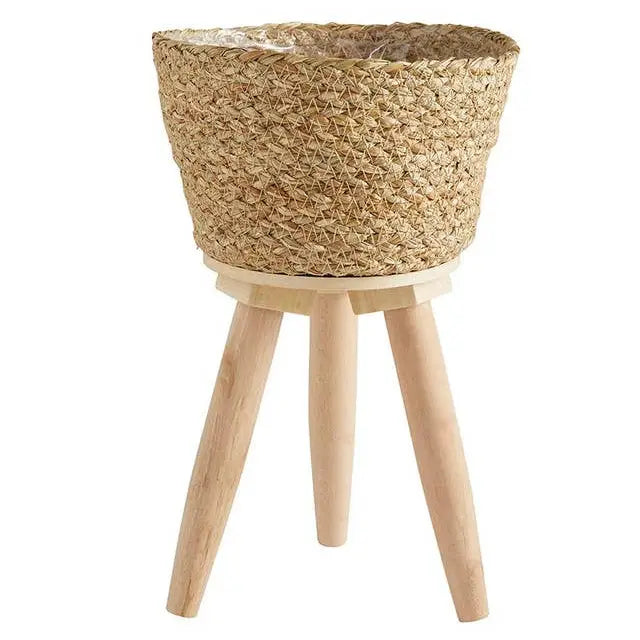 Seagrass Lined Planter with Legs