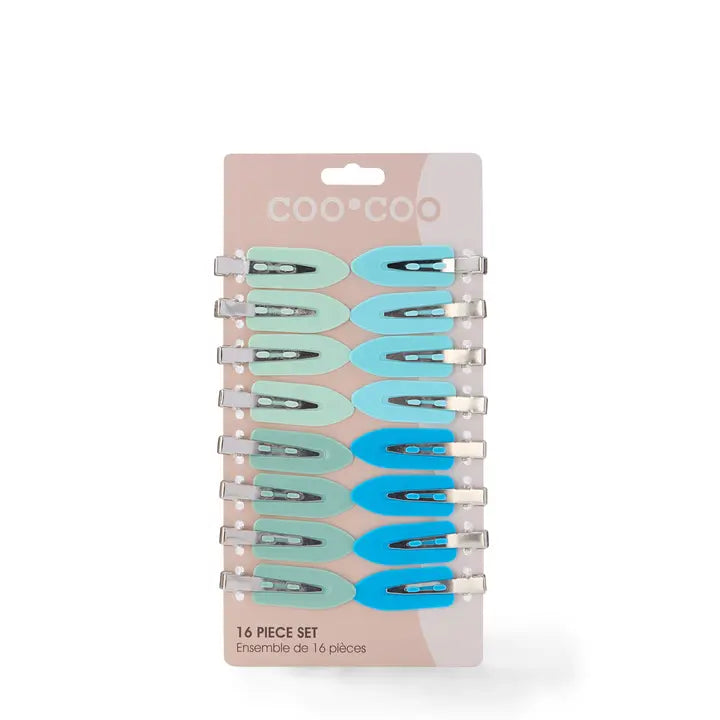 16 Pc Creaseless Clips - Seafoam