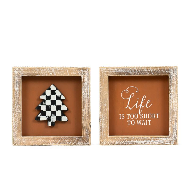 5x5 Checkered Tree Wood Sign