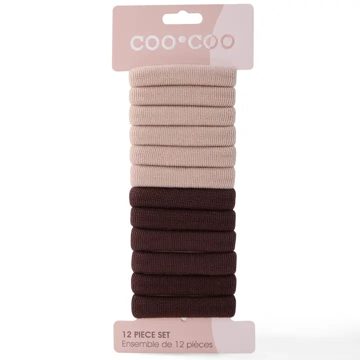 12 Pc 'Thick Hold' Elastics - Hazelnut