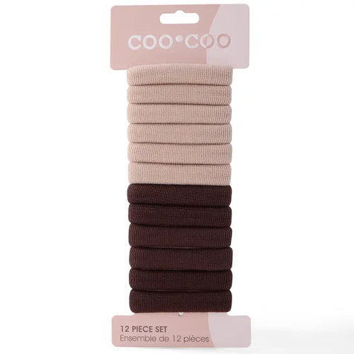 12 Pc 'Thick Hold' Elastics - Hazelnut