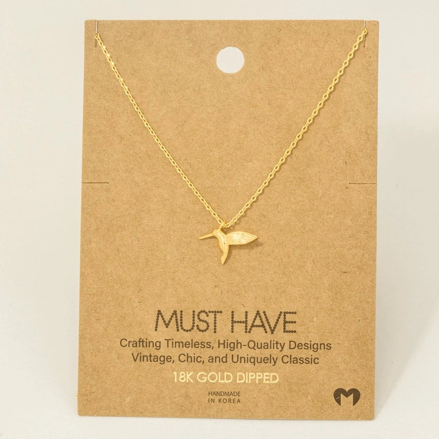 Humming Bird Pendant Necklace