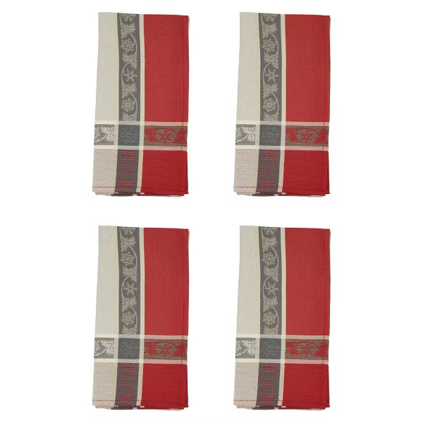 Jacquard Christmas Napkin, 20" Square, Red (Set of 4)