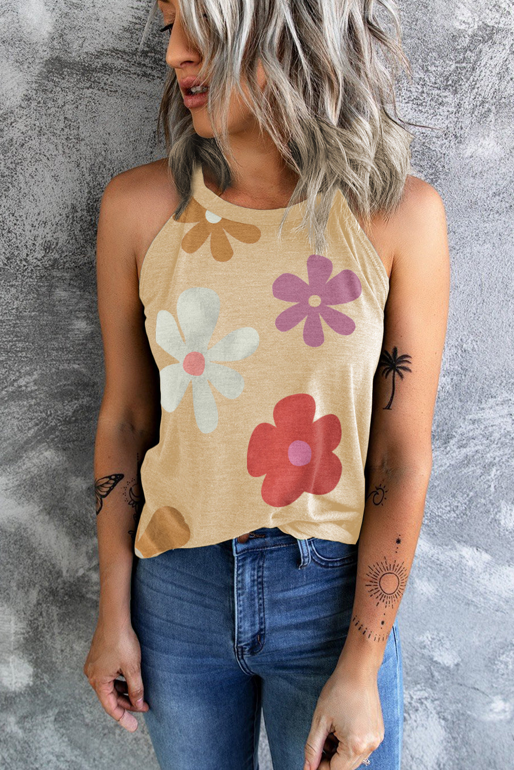 Flower Print Tank Top