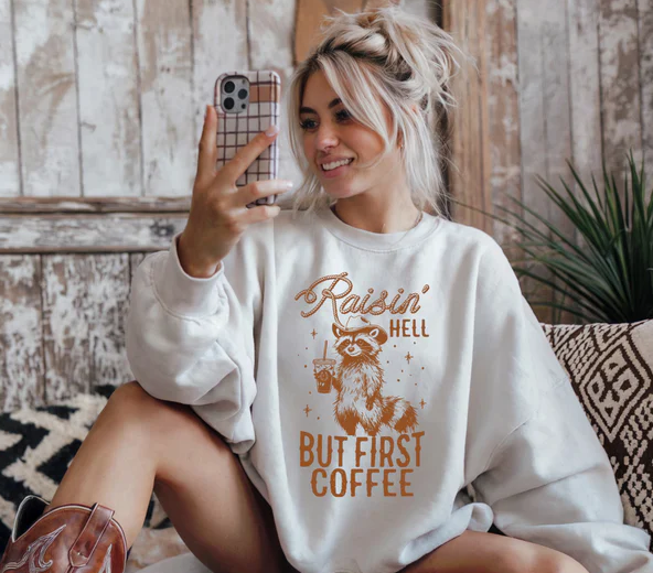 Raisin' Hell But First Coffee - Design Only