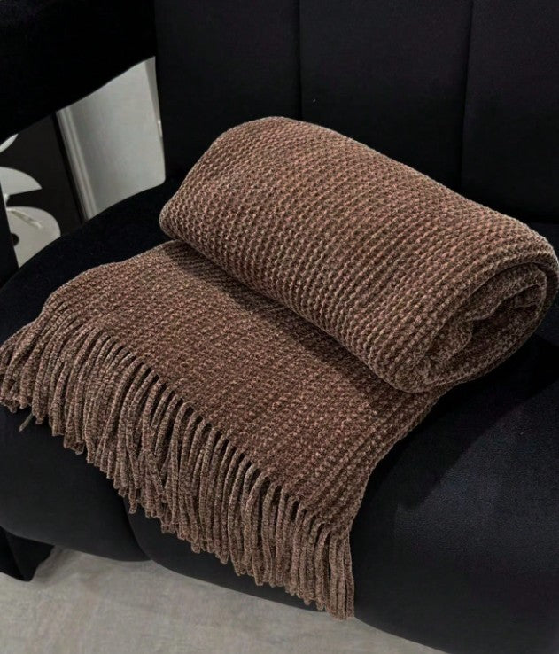 Chenille Fringe Throw Blanket