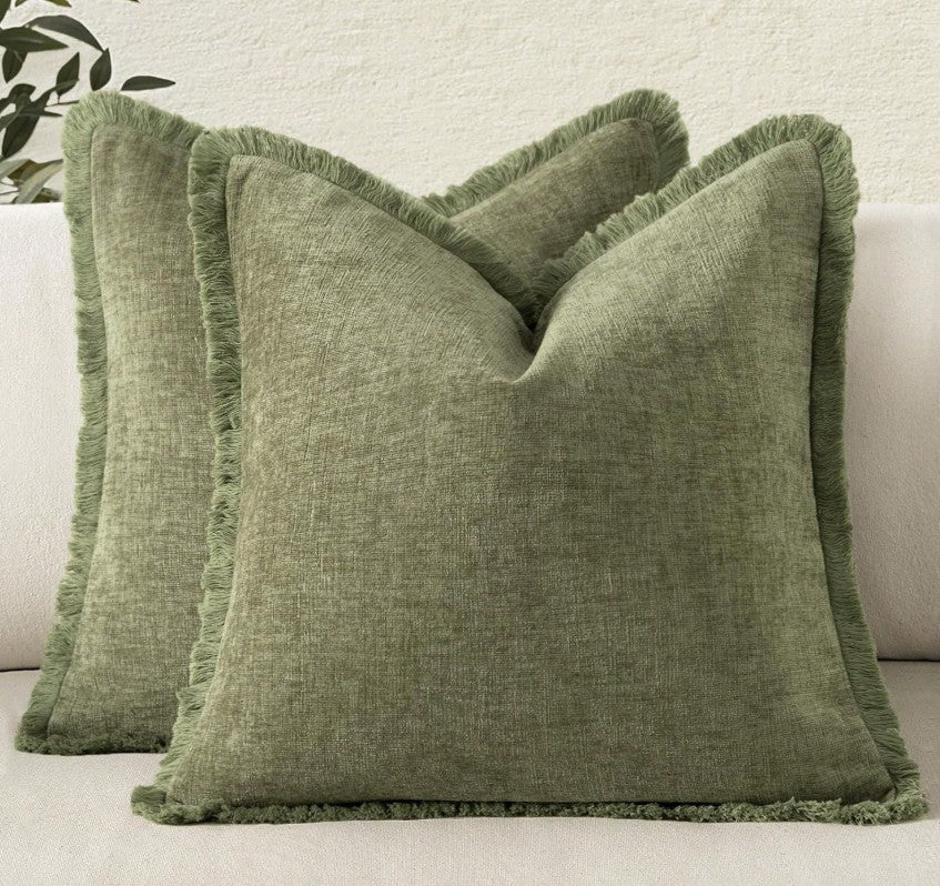 Farmhouse Pillow with Fringe 24X24