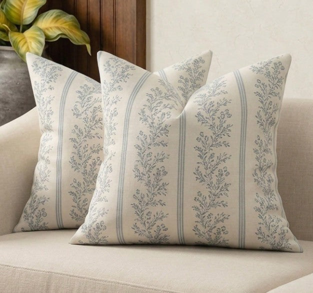 Blue Willow Botanical Pillow 18x18