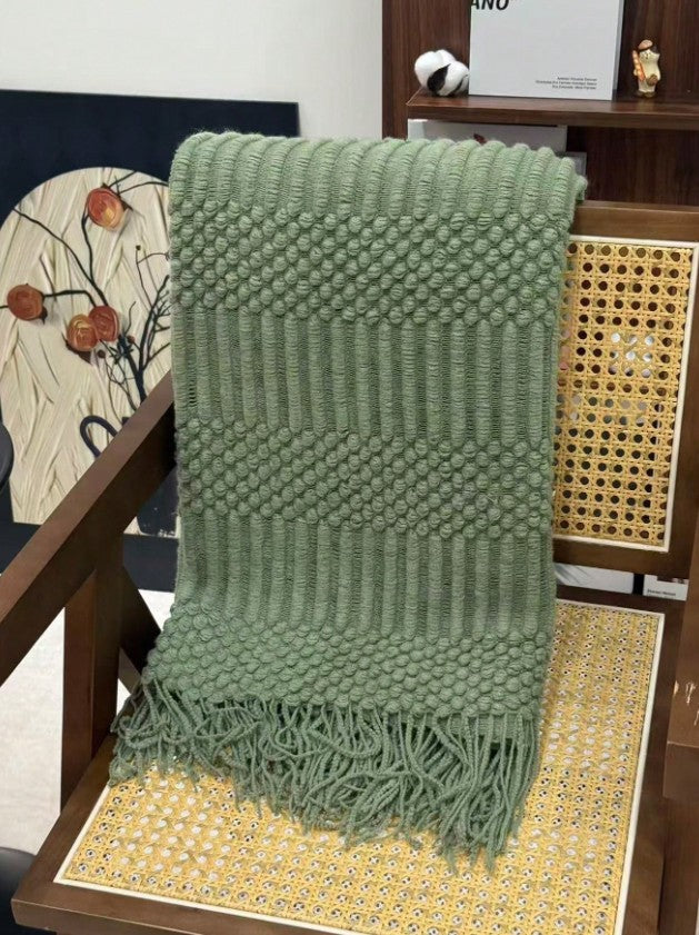Chenille Fringe Throw Blanket