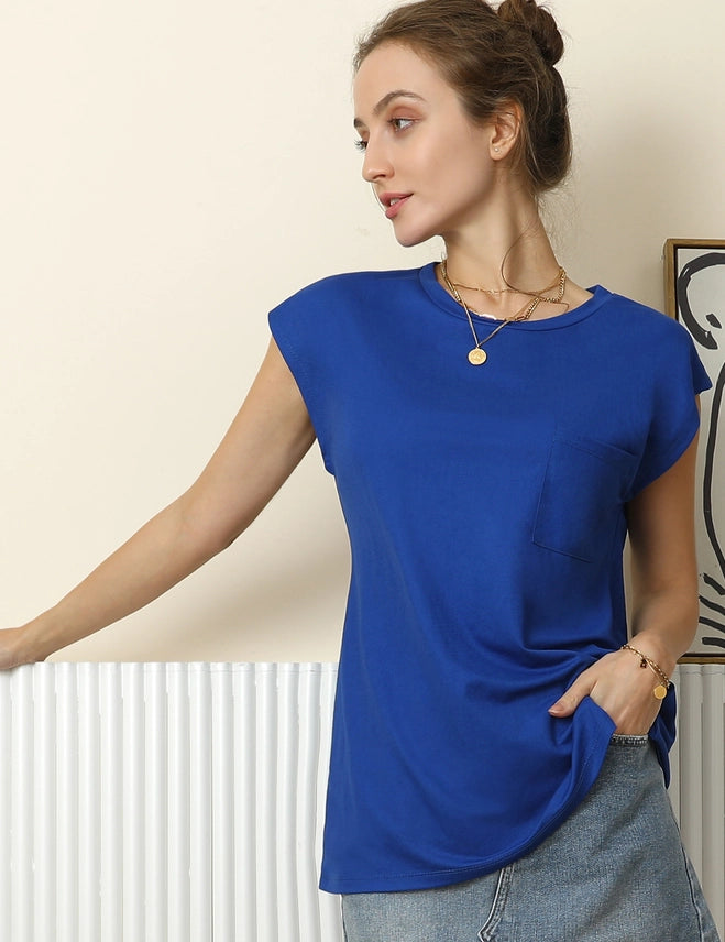 Round Neck Sleeveless Knit Top