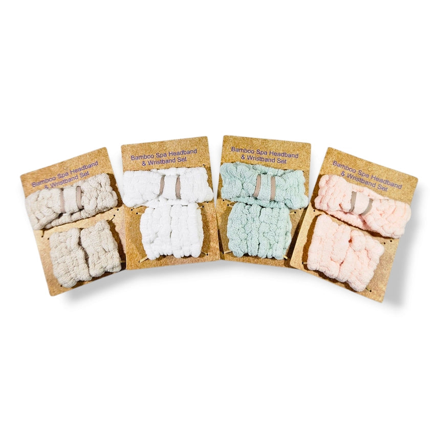 Bamboo Spa Headband & Wristband Set