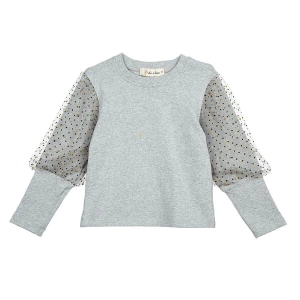 Mesh Dots Sleeves Top