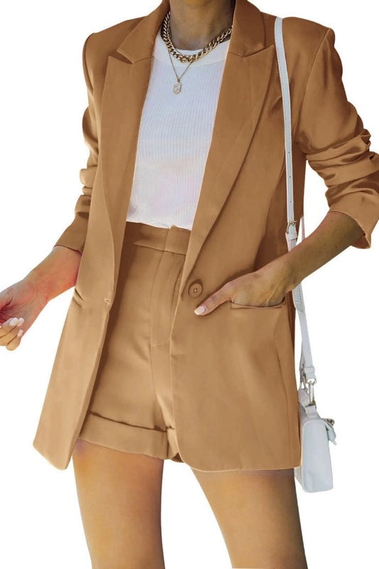 Two Piece Blazer and Shorts Set