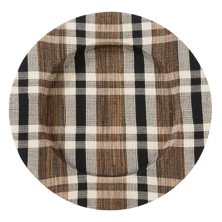 Plaid Woven Water Hyacinth Charger